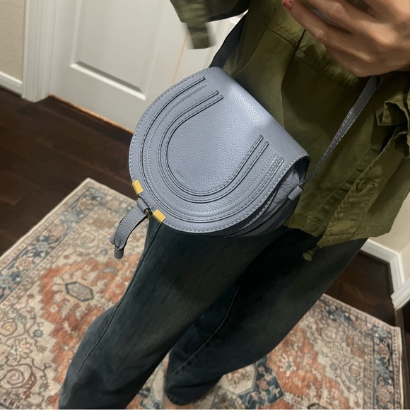 Chloe Mini Marcie Crossbody Bag Blue Gray - Picture 3 of 16